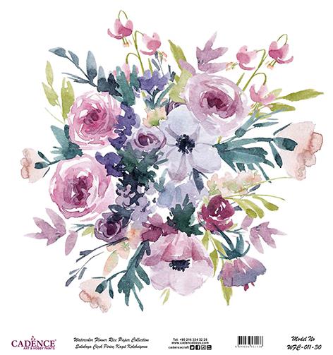 Sulu Boya Çiçek Pirinç Dekopaj Kağıdı - WFC-011