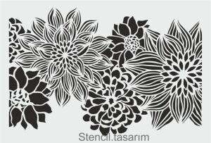 Çiçek Desen Stencil Şablon (25x35) F-158