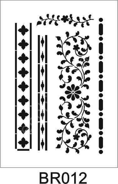 Border Desen Stencil Şablon (21x30) BR-012