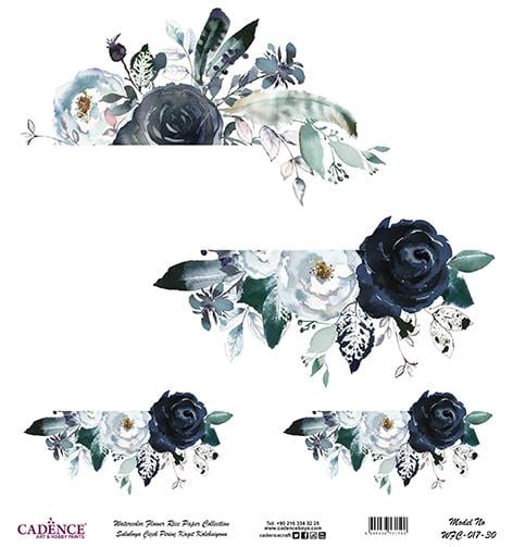 Sulu Boya Çiçek Pirinç Dekopaj Kağıdı - WFC-017