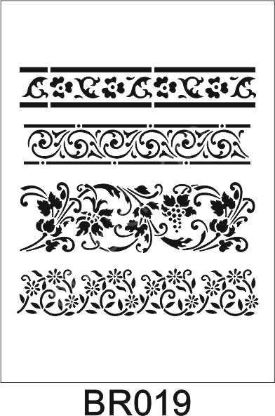 Border Desen Stencil Şablon (25x25) BR-019