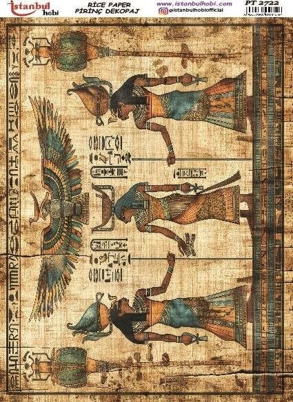 Pirinç Dekopaj Kağıdı 30x42cm PT-2722 Antik Mısır