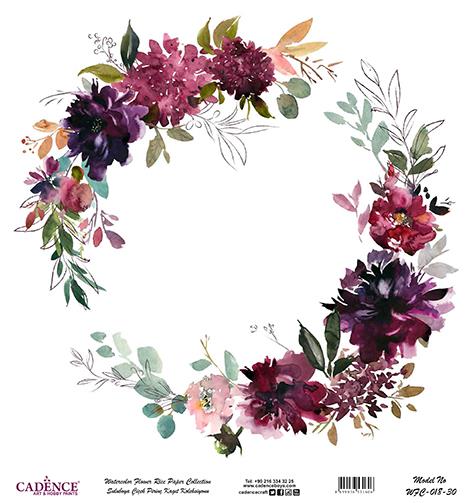 Sulu Boya Çiçek Pirinç Dekopaj Kağıdı - WFC-018