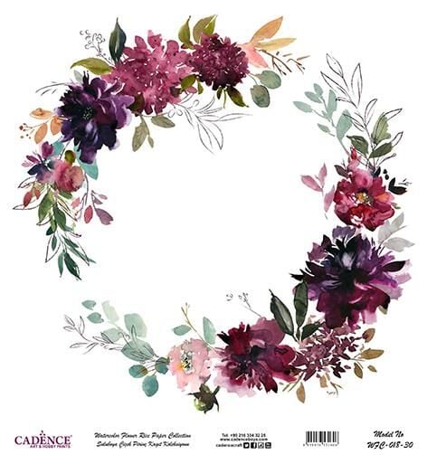 Sulu Boya Çiçek Pirinç Dekopaj Kağıdı - WFC-018