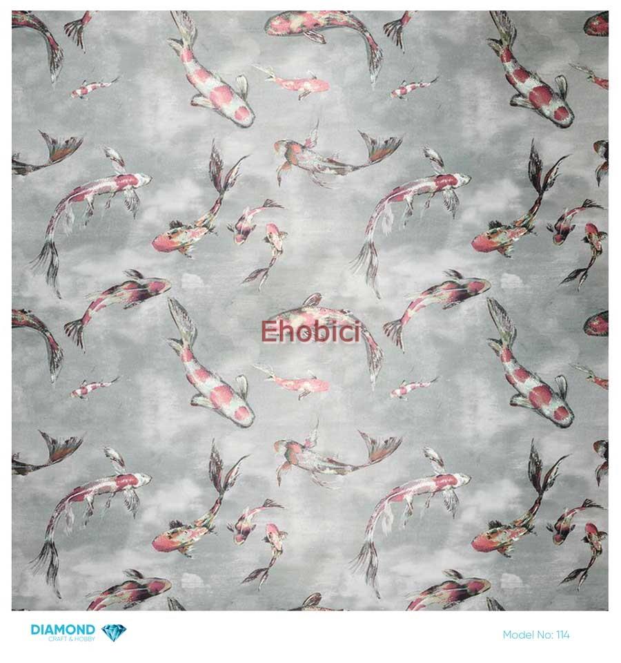 Diamond Pirinç Dekopaj Kağıdı - 114 - 30x30