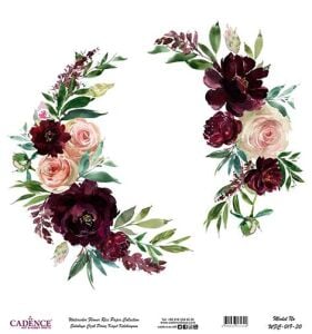 Sulu Boya Çiçek Pirinç Dekopaj Kağıdı - WFC-019