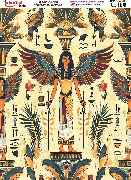Pirinç Dekopaj Kağıdı 30x42cm PT-2706 Antik Mısır