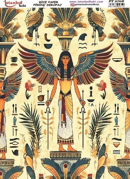 Pirinç Dekopaj Kağıdı 30x42cm PT-2706 Antik Mısır