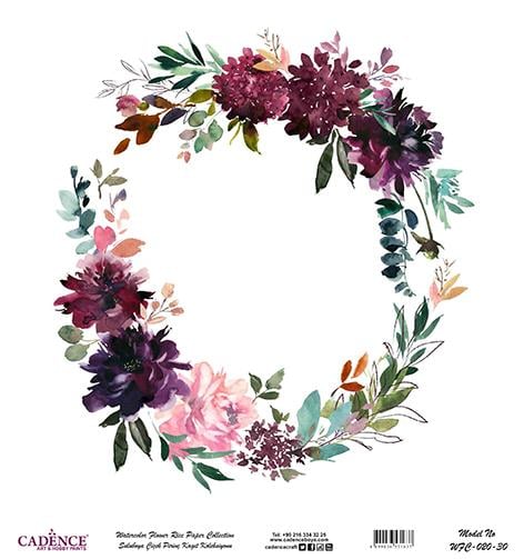 Sulu Boya Çiçek Pirinç Dekopaj Kağıdı - WFC-020