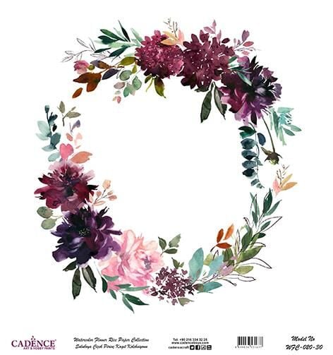 Sulu Boya Çiçek Pirinç Dekopaj Kağıdı - WFC-020