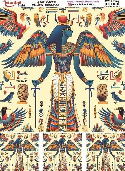 Pirinç Dekopaj Kağıdı 30x42cm PT-2704 Antik Mısır