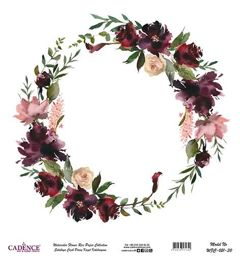 Sulu Boya Çiçek Pirinç Dekopaj Kağıdı - WFC-021