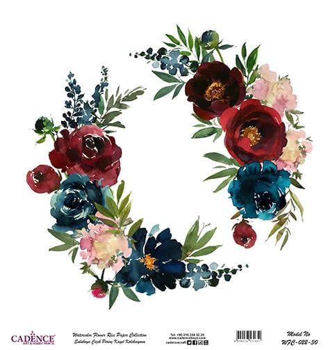 Sulu Boya Çiçek Pirinç Dekopaj Kağıdı - WFC-022