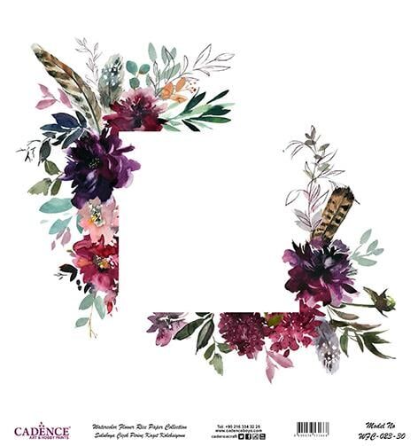 Sulu Boya Çiçek Pirinç Dekopaj Kağıdı - WFC-023