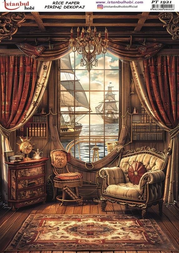 Pirinç Dekopaj Kağıdı 30x42cm PT-1921 Klasik