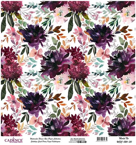 Sulu Boya Çiçek Pirinç Dekopaj Kağıdı - WFC-024