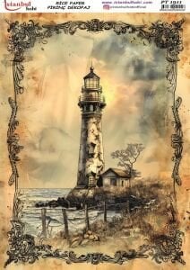 Pirinç Dekopaj Kağıdı 30x42cm PT-1911 Deniz Feneri