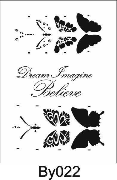 Boyutlu Desen Stencil Şablon (21x30) BY-022
