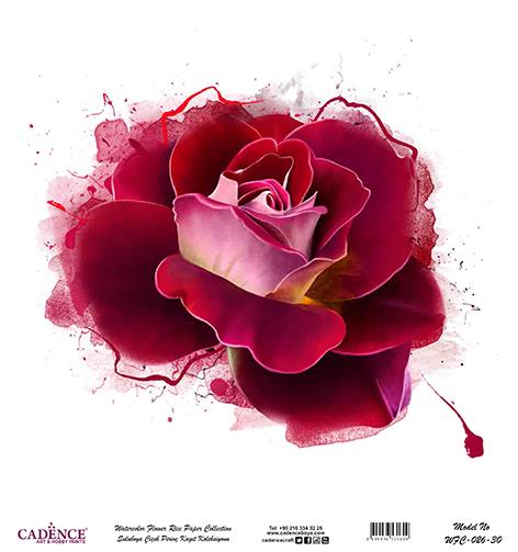 Sulu Boya Çiçek Pirinç Dekopaj Kağıdı - WFC-026