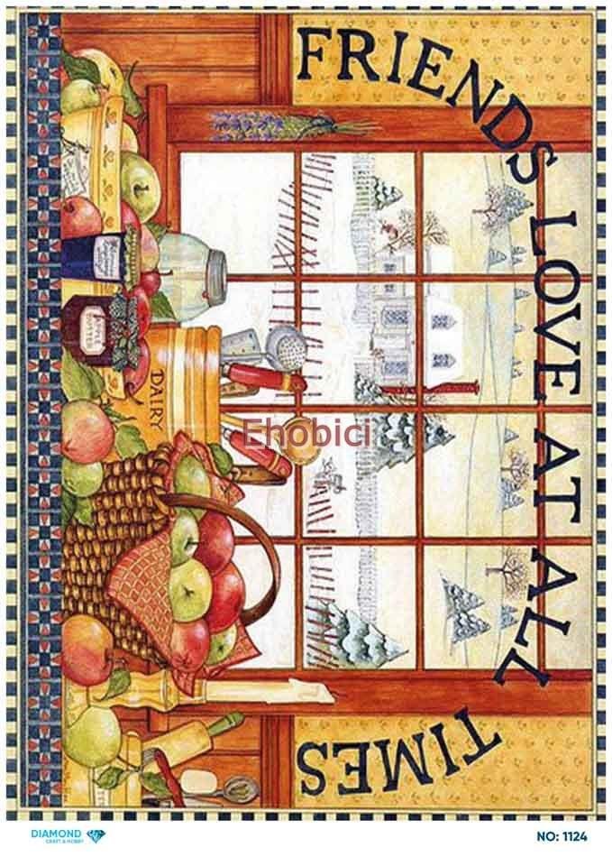 Diamond Pirinç Dekopaj Kağıdı - 1124