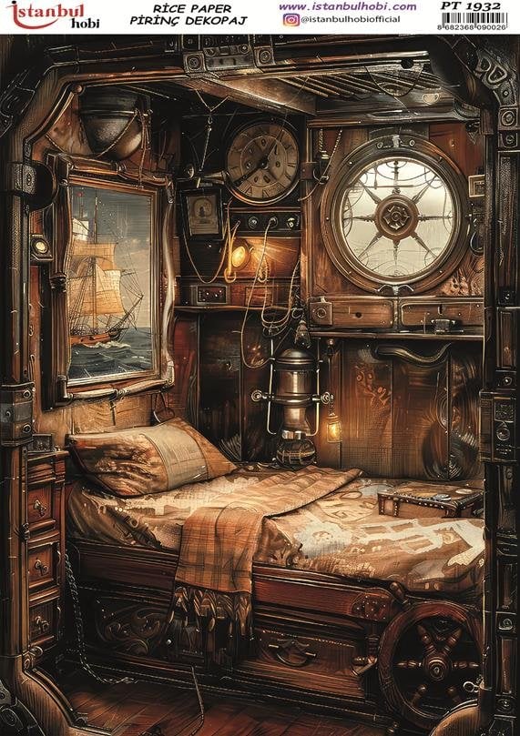 Pirinç Dekopaj Kağıdı 30x42cm PT-1932 Klasik Güverte