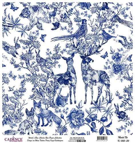 Dünyanın Mavi Tonları Pirinç Dekopaj Kağıdı - K-005