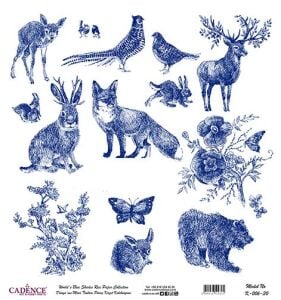 Dünyanın Mavi Tonları Pirinç Dekopaj Kağıdı - K-006