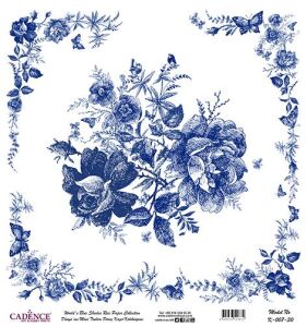 Dünyanın Mavi Tonları Pirinç Dekopaj Kağıdı - K-007