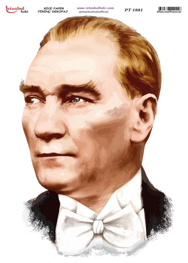 Pirinç Dekopaj Kağıdı 30x42cm PT-1881 Atatürk