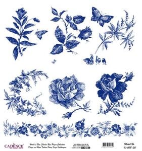 Dünyanın Mavi Tonları Pirinç Dekopaj Kağıdı - K-008