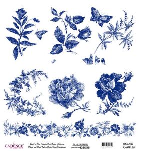 Dünyanın Mavi Tonları Pirinç Dekopaj Kağıdı - K-008