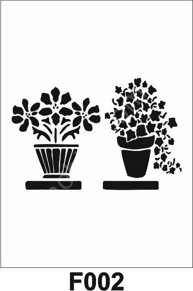 Çiçek Desen Stencil Şablon (21x30) F-002