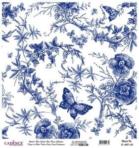 Dünyanın Mavi Tonları Pirinç Dekopaj Kağıdı - K-009