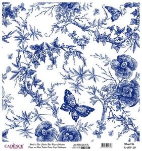 Dünyanın Mavi Tonları Pirinç Dekopaj Kağıdı - K-009