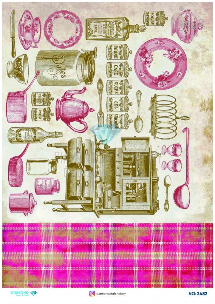 Diamond Pirinç Dekopaj Kağıdı - 3482