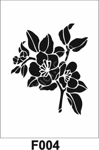 Çiçek Desen Stencil Şablon (25x25) F-004