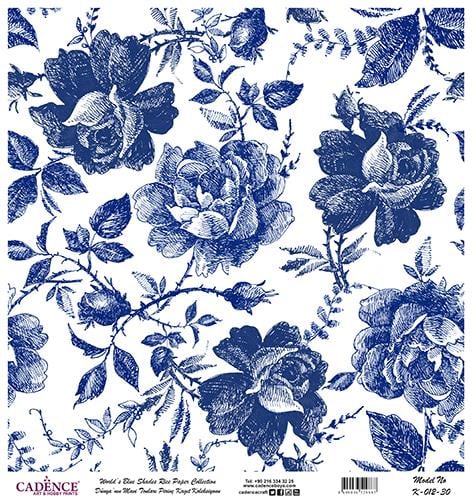 Dünyanın Mavi Tonları Pirinç Dekopaj Kağıdı - K-012