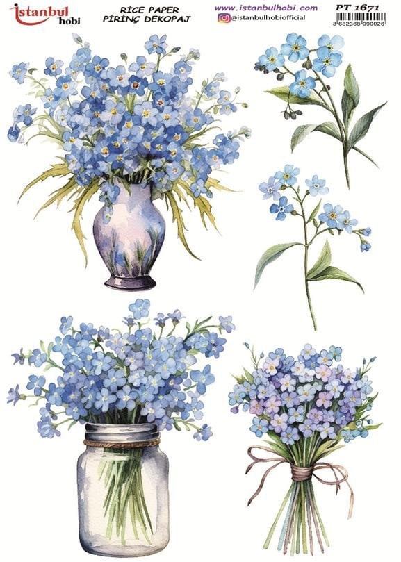 Pirinç Dekopaj Kağıdı 30x42cm PT-1671 Çiçekler