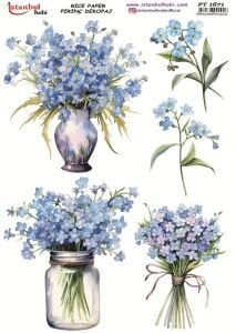 Pirinç Dekopaj Kağıdı 30x42cm PT-1671 Çiçekler