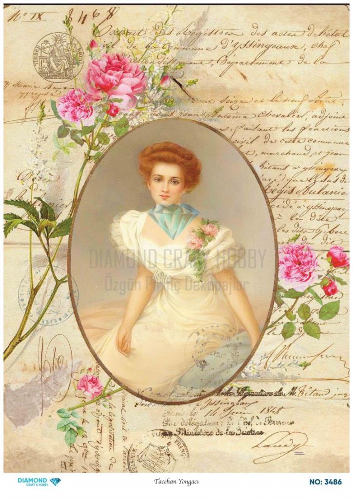 Diamond Pirinç Dekopaj Kağıdı - 3486