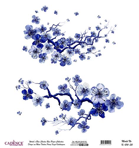 Dünyanın Mavi Tonları Pirinç Dekopaj Kağıdı - K-014