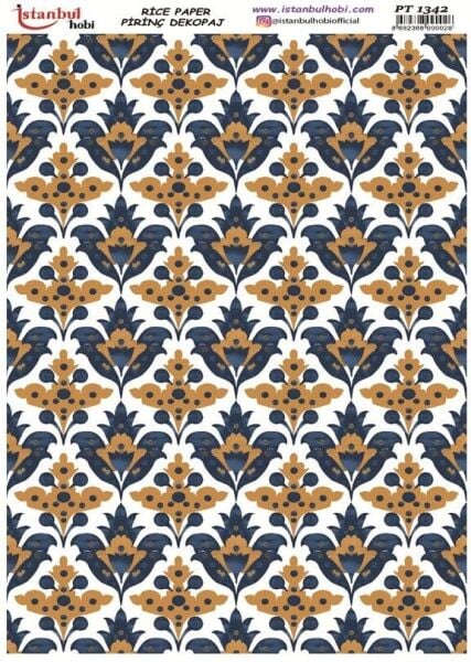 Pirinç Dekopaj Kağıdı 30x42cm PT-1342 Etnik Desenler