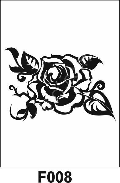 Çiçek Desen Stencil Şablon (21x30) F-008