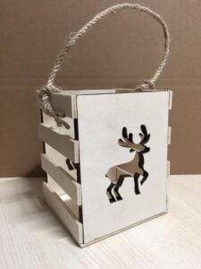 Dekoratif Geyik Ahşap Mumluk YB-118 (14x11x11)