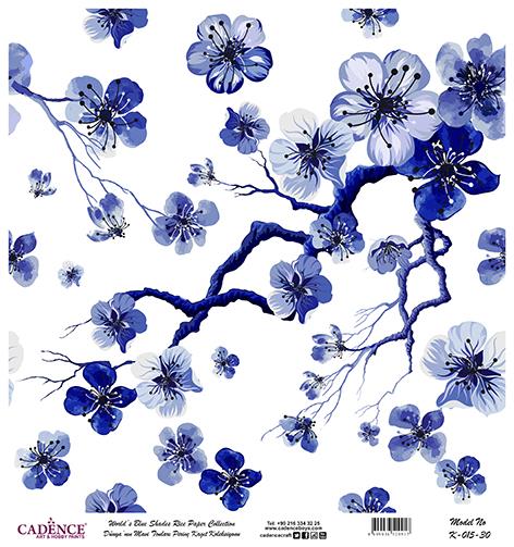 Dünyanın Mavi Tonları Pirinç Dekopaj Kağıdı - K-015