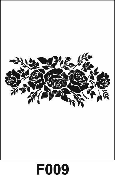Çiçek Desen Stencil Şablon (21x30) F-009