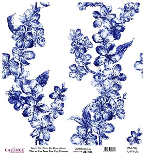 Dünyanın Mavi Tonları Pirinç Dekopaj Kağıdı - K-016