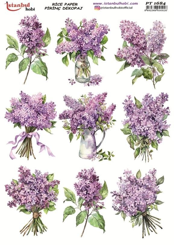 Pirinç Dekopaj Kağıdı 30x42cm PT-1684 Çiçekler