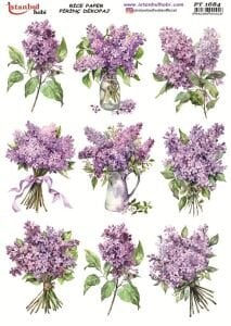 Pirinç Dekopaj Kağıdı 30x42cm PT-1684 Çiçekler