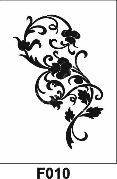Çiçek Desen Stencil Şablon (21x30) F-010